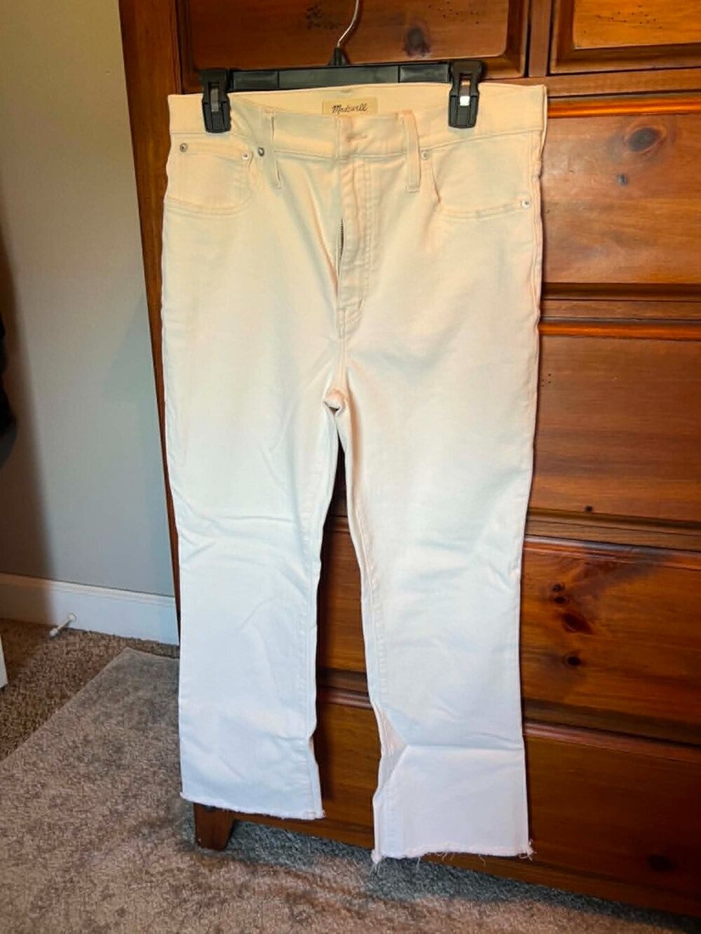 Madewell Kick Out Crop 30 Tall Cream